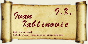 Ivan Kablinović vizit kartica